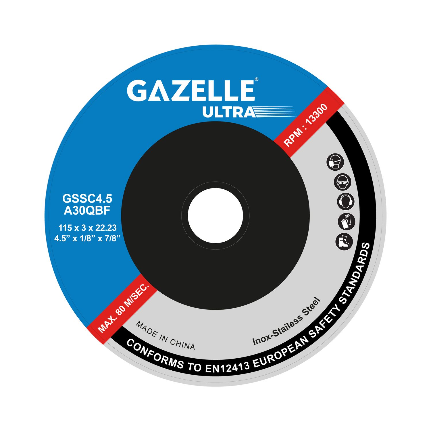 Gazelle Stainless Steel Cutting Discs GSSC4.5-ULTRA Thumbnail 0